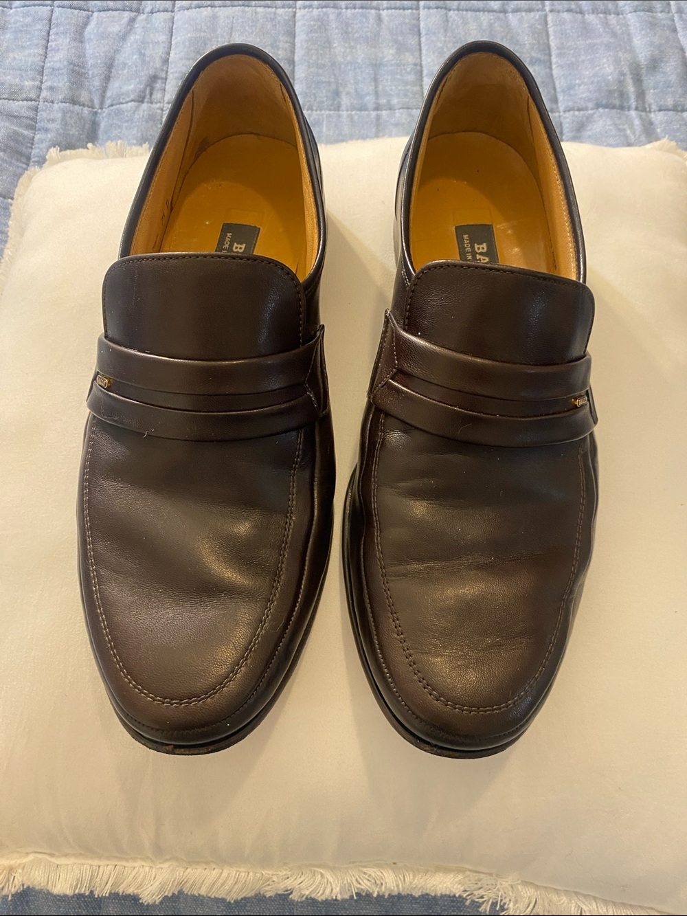 Rich Dark Brown Bally Made in Switzerland Leather Loafers